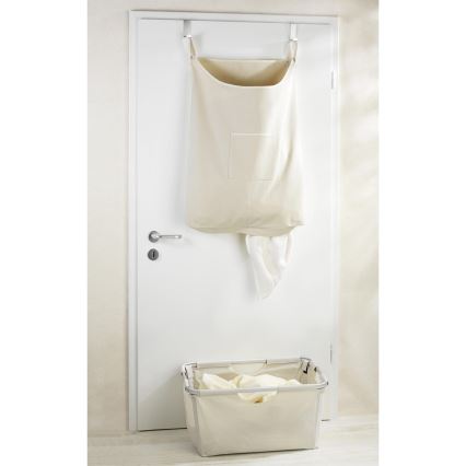 WENKO 62107100 - Veļas grozs CANGURO 52x81 cm bēšs/sudraba