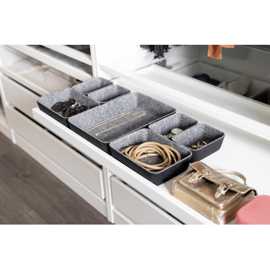 WENKO 64502100 - Atvilktņu organizators FELT 28,5x20 cm pelēks