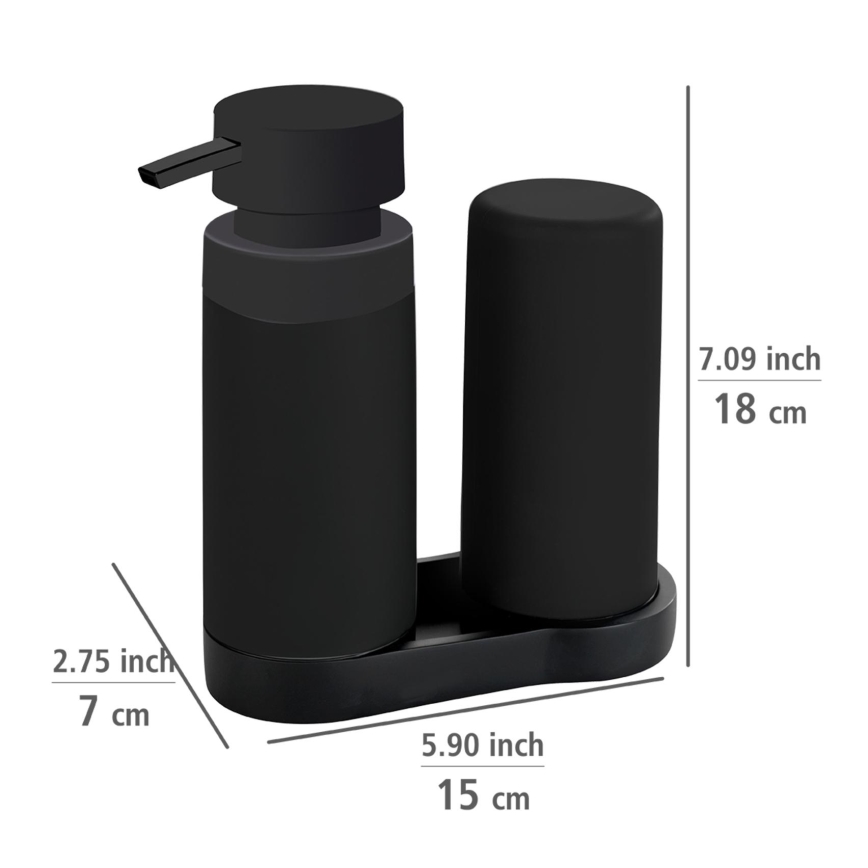 WENKO 69753800 - Organizators EASY SQUEEZ-E 15x18 cm melns