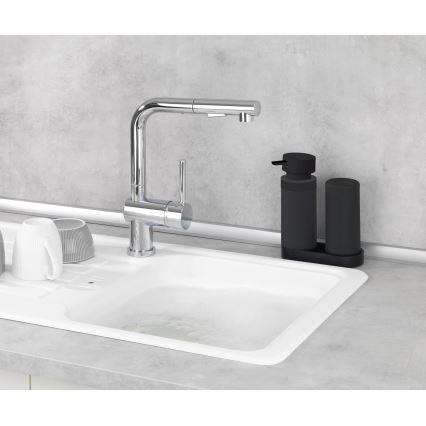 WENKO 69753800 - Organizators EASY SQUEEZ-E 15x18 cm melns