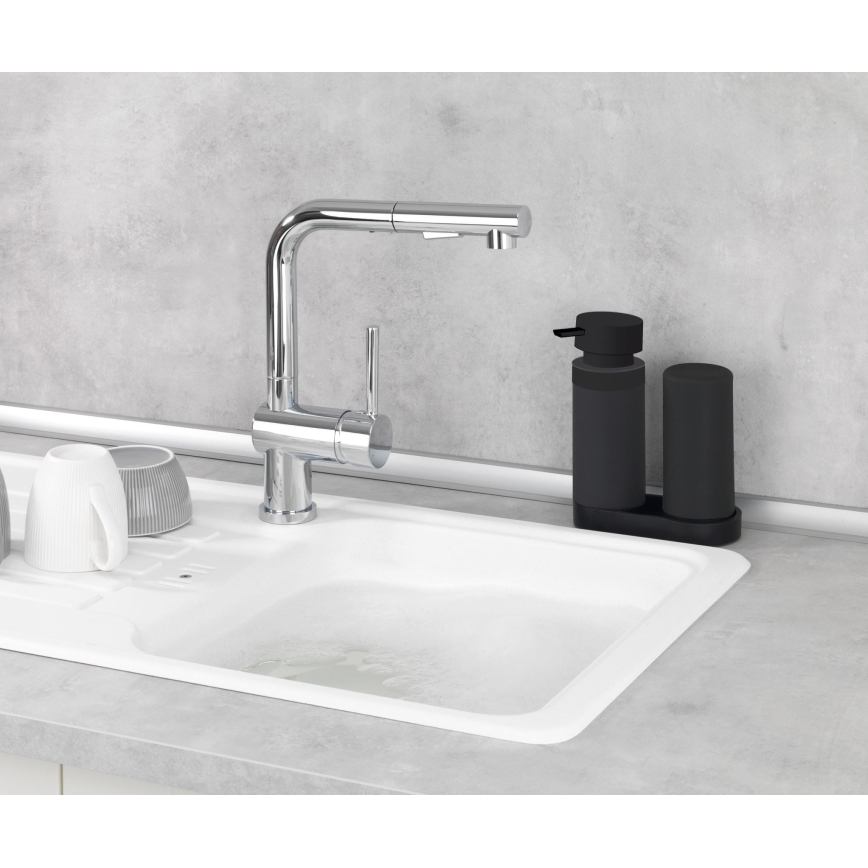 WENKO 69753800 - Organizators EASY SQUEEZ-E 15x18 cm melns