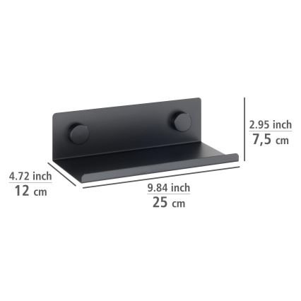 WENKO 71147800 - Plaukts JET 25x7,5 cm melns