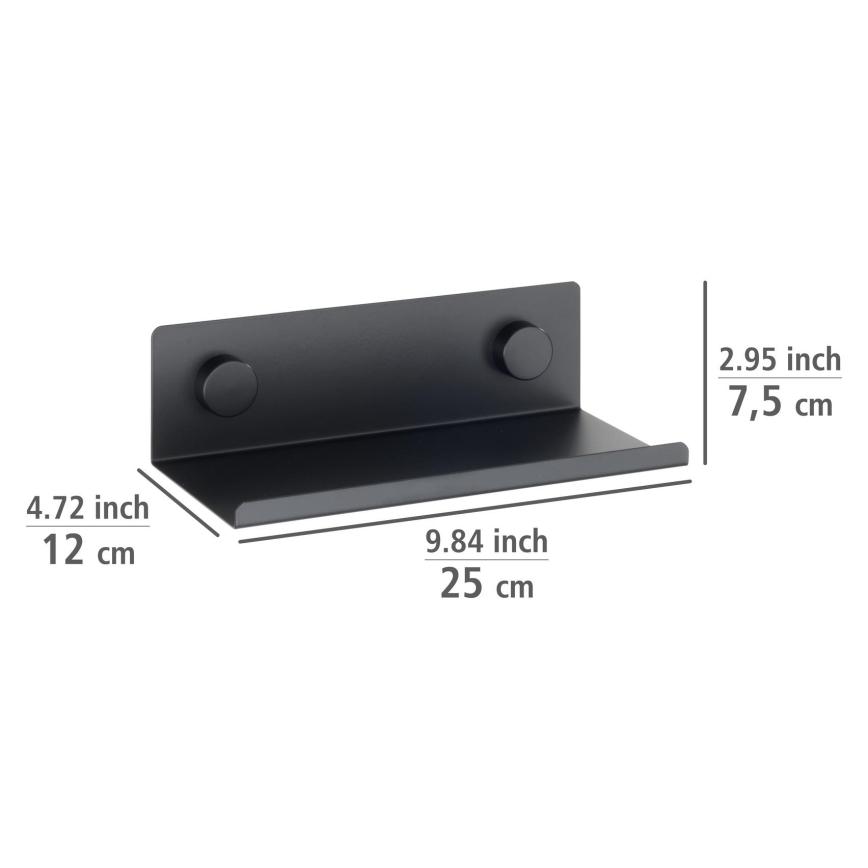 WENKO 71147800 - Plaukts JET 25x7,5 cm melns