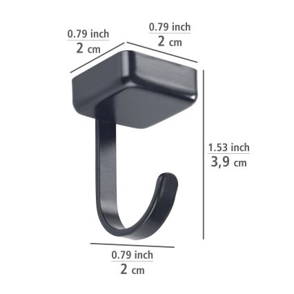 WENKO 71149800 - Āķi JET 2,2x3,9 cm melns/sudrabs