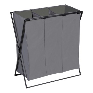 WENKO 71297800 - Veļas grozs TRIO 69x76 cm pelēks/melns