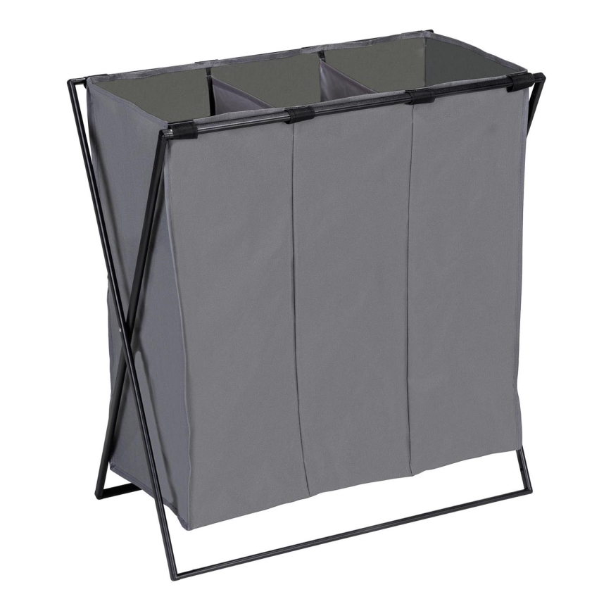 WENKO 71297800 - Veļas grozs TRIO 69x76 cm pelēks/melns
