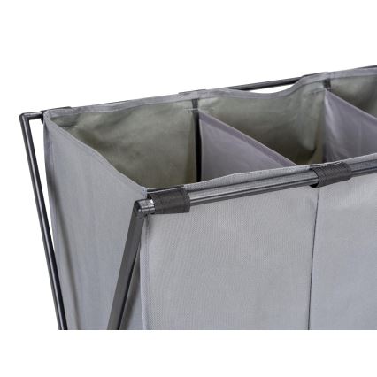 WENKO 71297800 - Veļas grozs TRIO 69x76 cm pelēks/melns