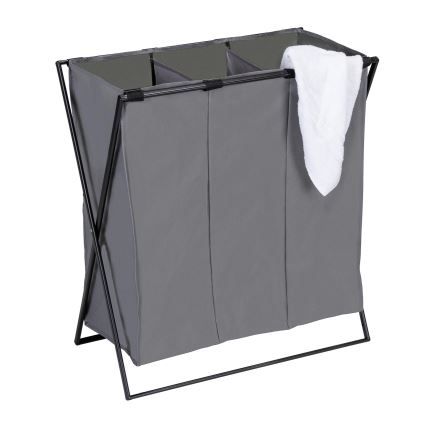 WENKO 71297800 - Veļas grozs TRIO 69x76 cm pelēks/melns