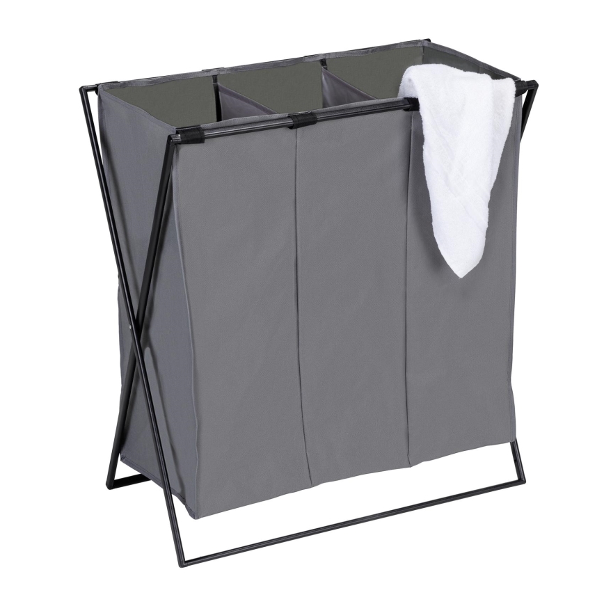 WENKO 71297800 - Veļas grozs TRIO 69x76 cm pelēks/melns