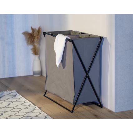 WENKO 71297800 - Veļas grozs TRIO 69x76 cm pelēks/melns
