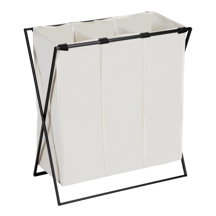 WENKO 71298800 - veļas grozs TRIO 69x76 cm krēmkrāsains/melns