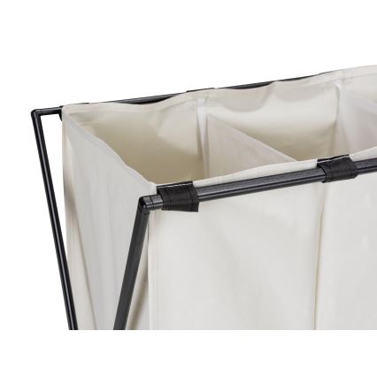WENKO 71298800 - veļas grozs TRIO 69x76 cm krēmkrāsains/melns