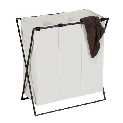 WENKO 71298800 - veļas grozs TRIO 69x76 cm krēmkrāsains/melns