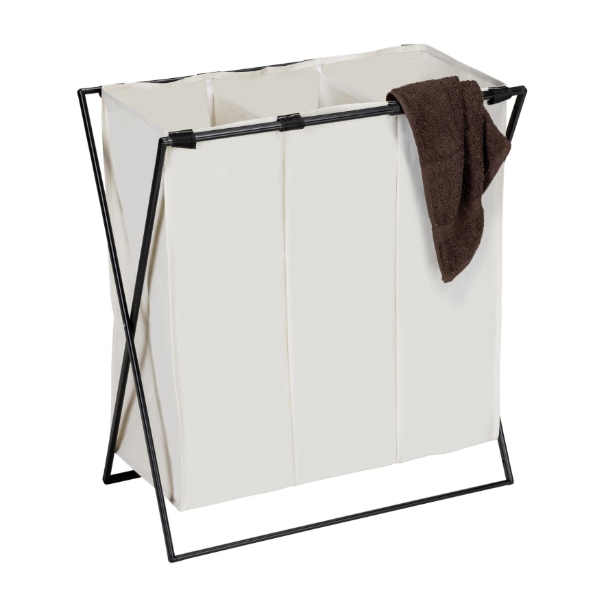 WENKO 71298800 - veļas grozs TRIO 69x76 cm krēmkrāsains/melns