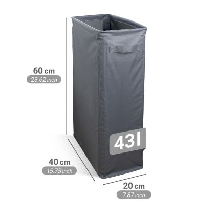 WENKO 71299800 - SLIM veļas grozs 20x60 cm antracīts