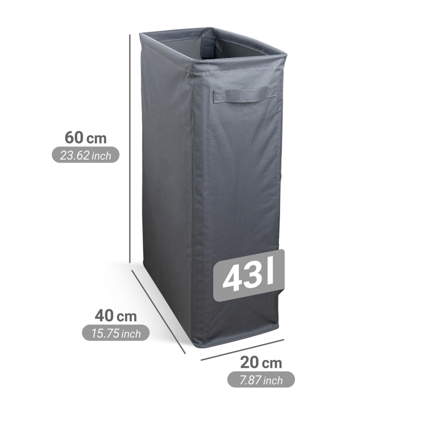 WENKO 71299800 - SLIM veļas grozs 20x60 cm antracīts