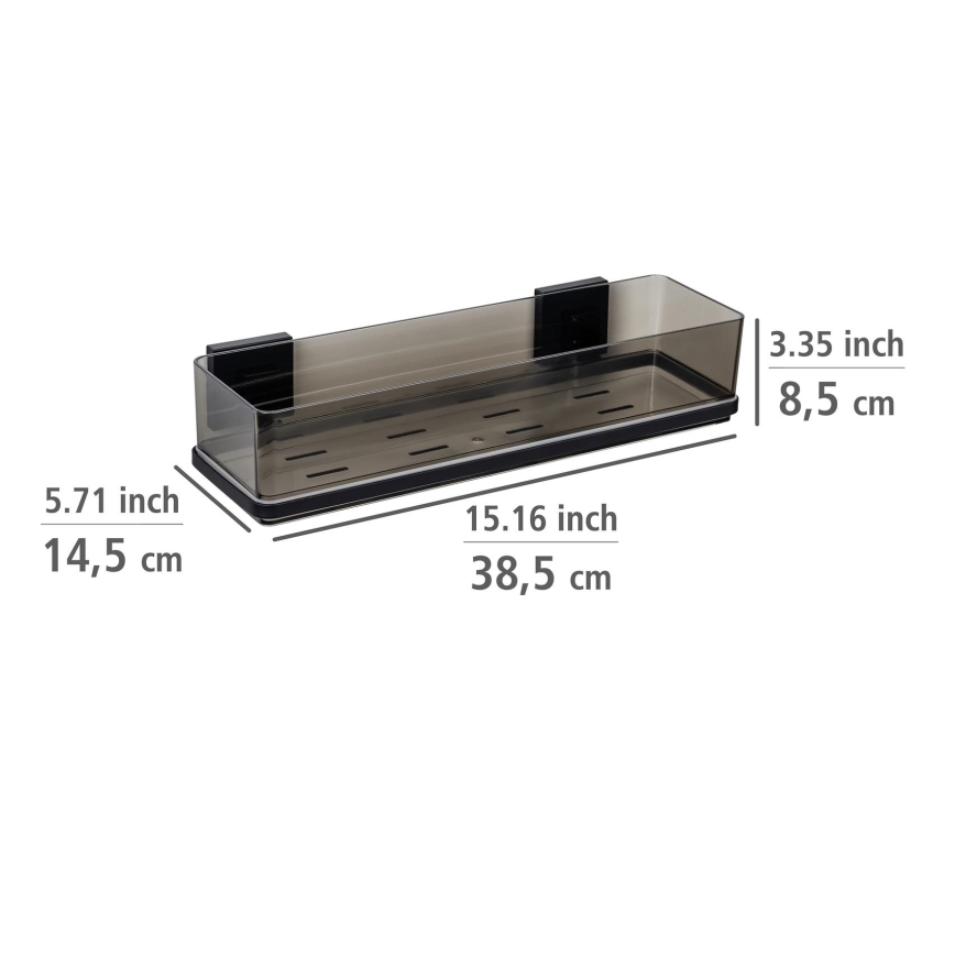 WENKO 71446800 - Plaukts VACUUM-LOC QUADRO ED 38,5x14,5 cm melns