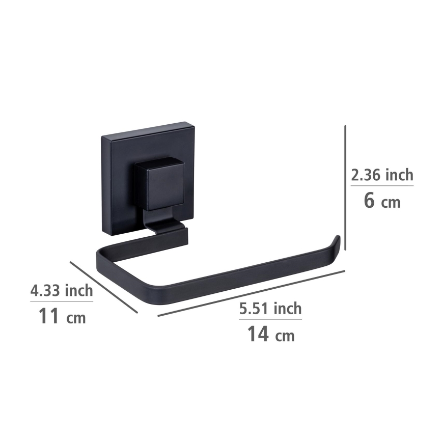 WENKO 71447800 - Tualetes papīra turētājs VACUUM-LOC QUADRO ED 14x11 cm melns