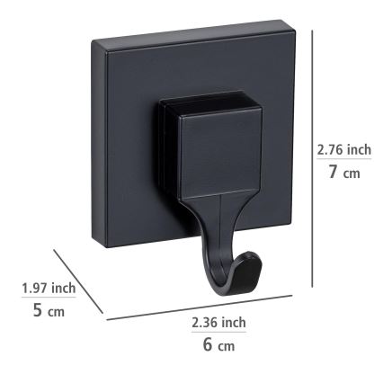 WENKO 71448800 - Āķis VACUUM-LOC QUADRO ED 6x7 cm melns