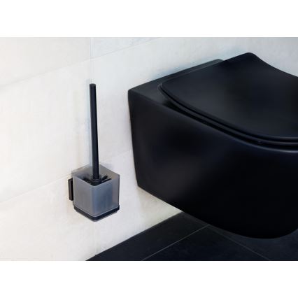 WENKO 71450800 - WC komplekts VACUUM-LOC QUADRO ED 9,5x37 cm melns