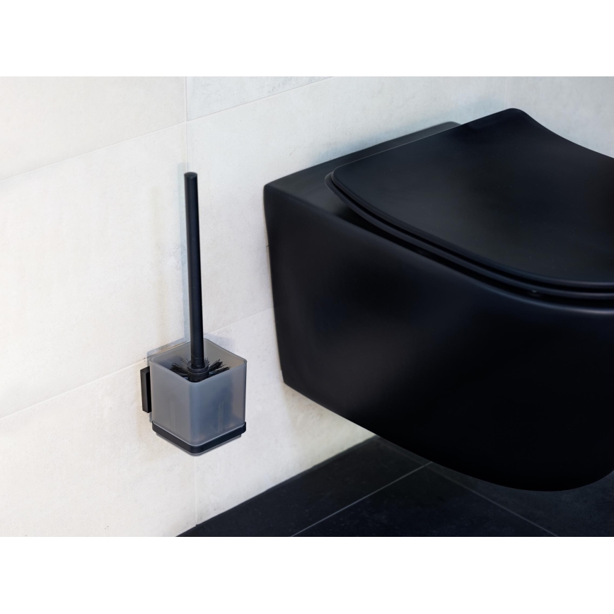 WENKO 71450800 - WC komplekts VACUUM-LOC QUADRO ED 9,5x37 cm melns