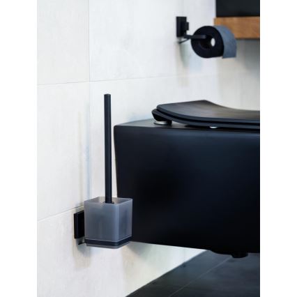 WENKO 71450800 - WC komplekts VACUUM-LOC QUADRO ED 9,5x37 cm melns