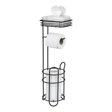 WENKO 71451800 - Tualetes papīra turētājs 16x59 cm melns