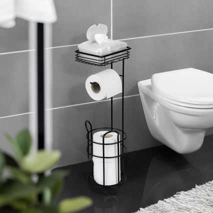 WENKO 71451800 - Tualetes papīra turētājs 16x59 cm melns