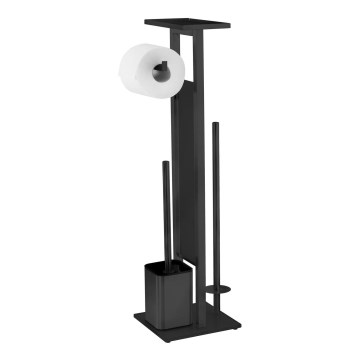 WENKO 71558800 - WC komplekts DEBAR 21x70,5 cm nerūsējošais tērauds/melns