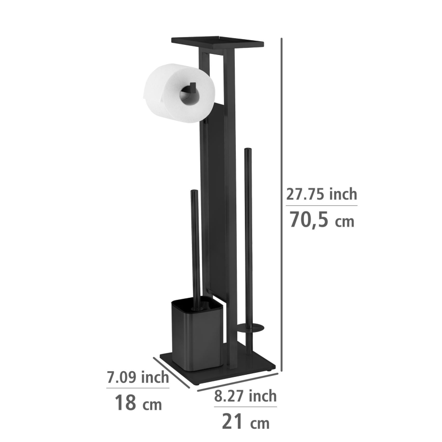 WENKO 71558800 - WC komplekts DEBAR 21x70,5 cm nerūsējošais tērauds/melns