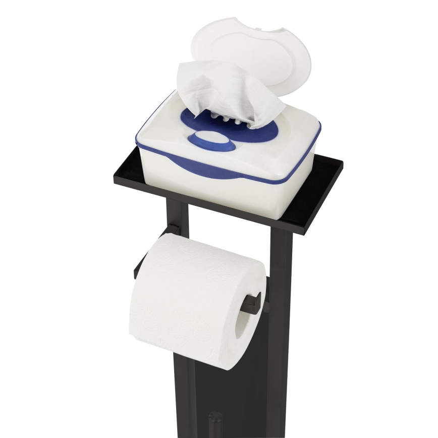 WENKO 71558800 - WC komplekts DEBAR 21x70,5 cm nerūsējošais tērauds/melns