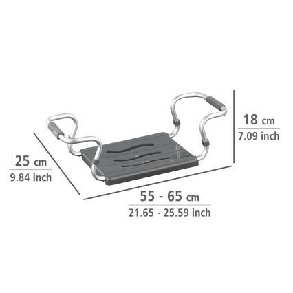 WENKO 73392500-Vannas drošības sēdeklis 26x18 cm sudraba/antracīts