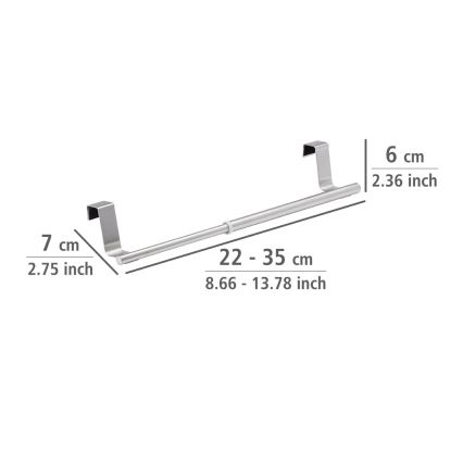 WENKO 79173100 - Dvieļu turētājs TELESCOPE 7x6 cm nerūsējošais tērauds/sudraba/melns