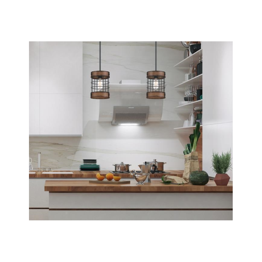 Westinghouse 61179 - Lustra ar auklu LANGSTON 1xE27/60W/230V barnwood