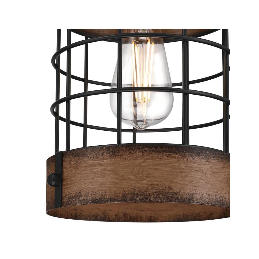 Westinghouse 61179 - Pakaramā lustra uz troses LANGSTON 1xE27/60W/230V Ø 19 cm barnwood