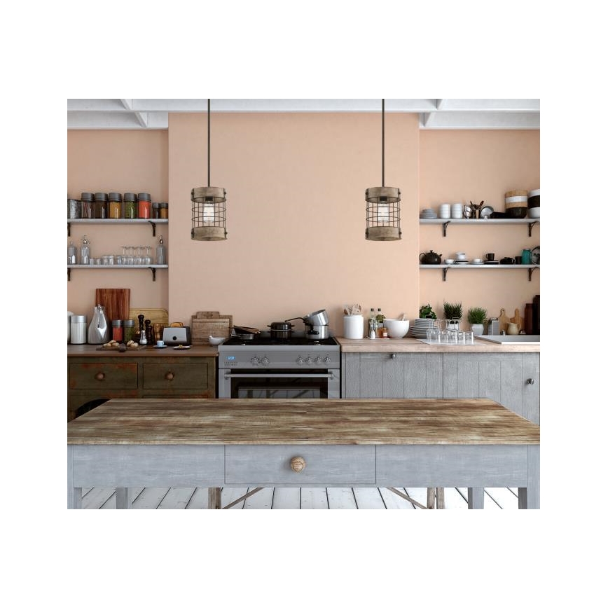 Westinghouse 61180 - Pakaramais gaismeklis uz kabeļa LANGSTON 1xE27/60W/230V Ø 19 cm priede