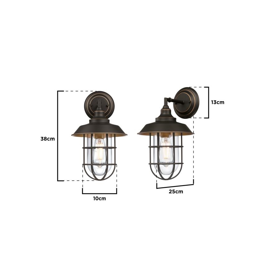 Westinghouse 6121640 - LED āra sienas lampa IRON HILL 1xE27/60W/230V IP44