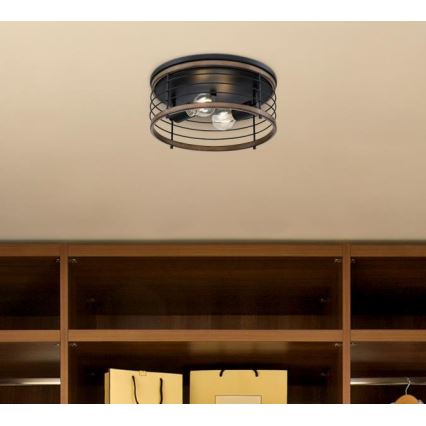 Westinghouse 61250 - Griestu lampa ACKTON 2xE27/60W/230V barnwood