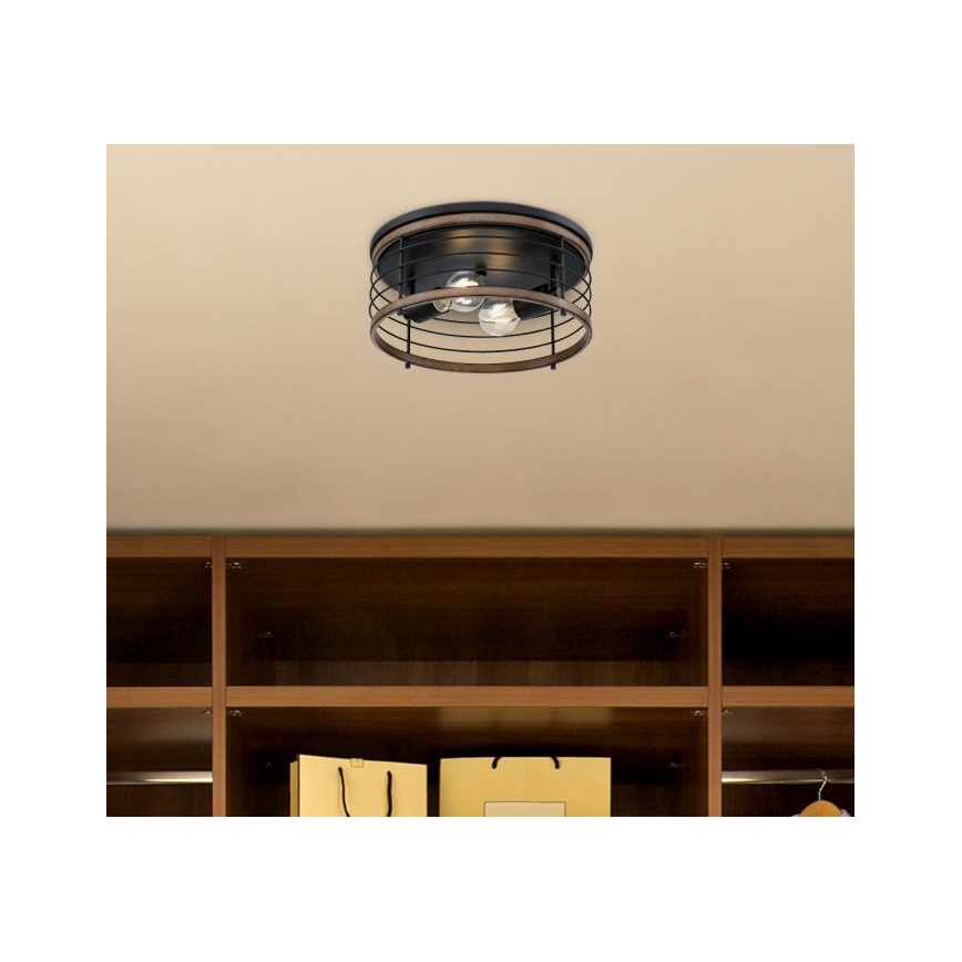 Westinghouse 61250 - Griestu lampa ACKTON 2xE27/60W/230V barnwood