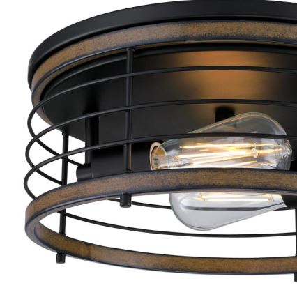 Westinghouse 61250 - Griestu lampa ACKTON 2xE27/60W/230V barnwood