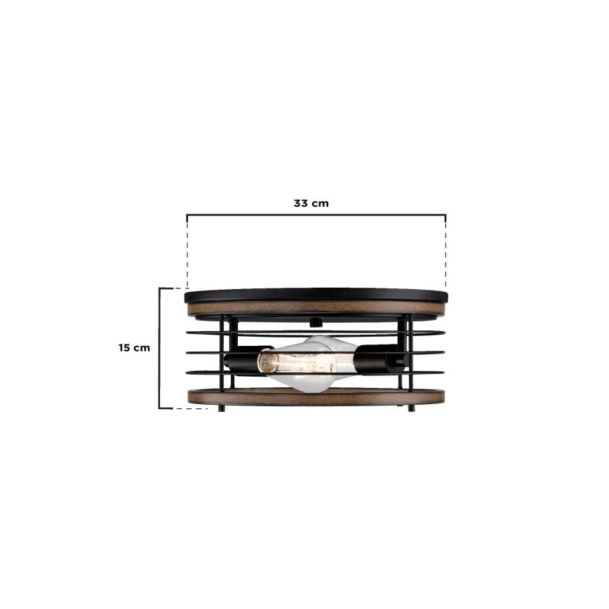 Westinghouse 61250 - Griestu lampa ACKTON 2xE27/60W/230V barnwood