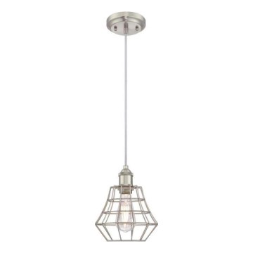 Westinghouse 6337240 - Lustra uz kabeļa NATHAN 1xE27/60W/230V Ø 19 cm sudraba
