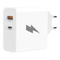 Winner Group - Ātrās uzlādes adapteris 1xUSB-C + 1xUSB-A Power Delivery 45W balta