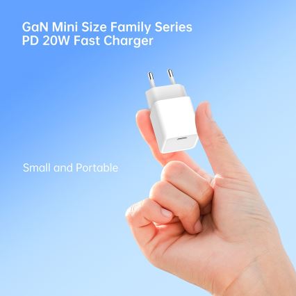 Winner Group- Ātrās uzlādes adapteris 1xUSB-C PD 20W + USB vads USB-C / USB-C 1m