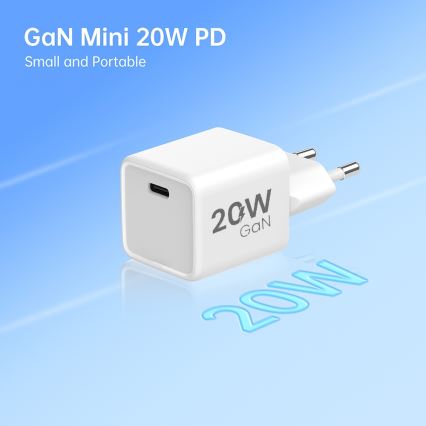 Winner Group- Ātrās uzlādes adapteris 1xUSB-C PD 20W + USB vads USB-C / USB-C 1m