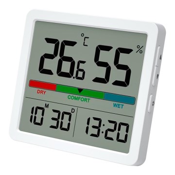 Winner Group - Ciparu termometrs ar LCD ekrānu un mitruma mērītājs 2xCR2032 balta