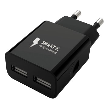Winner Group - Lādēšanas adapteris 2xUSB-A 12W melns