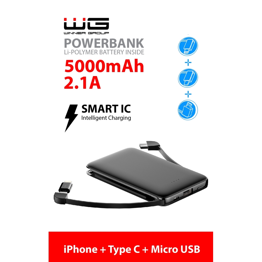 Winner Group - Lādētājakumulators 5000 mAh melna