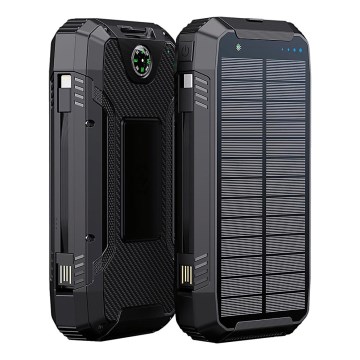 Winner Group - Lādētājakumulators ar bezvadu lādētāju un saules enerģijas panelis 20000 mAh 20W PD