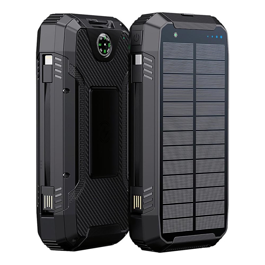 Winner Group - Lādētājakumulators ar bezvadu lādētāju un saules enerģijas panelis 20000 mAh 20W PD
